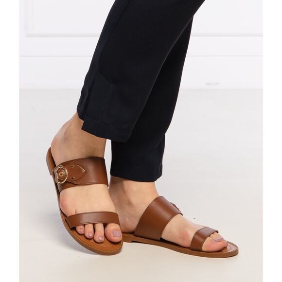 NWB Coach Harlow Sandal Brown Leather 7.5 - Picture 6 of 6